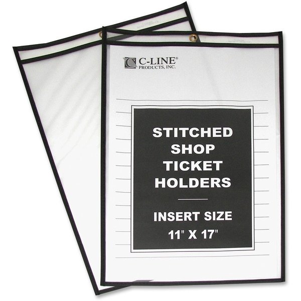 C-Line Products Shop Ticket Holder, Plastic, 11"x17", 25/BX, Clear Vinyl 25PK CLI46117